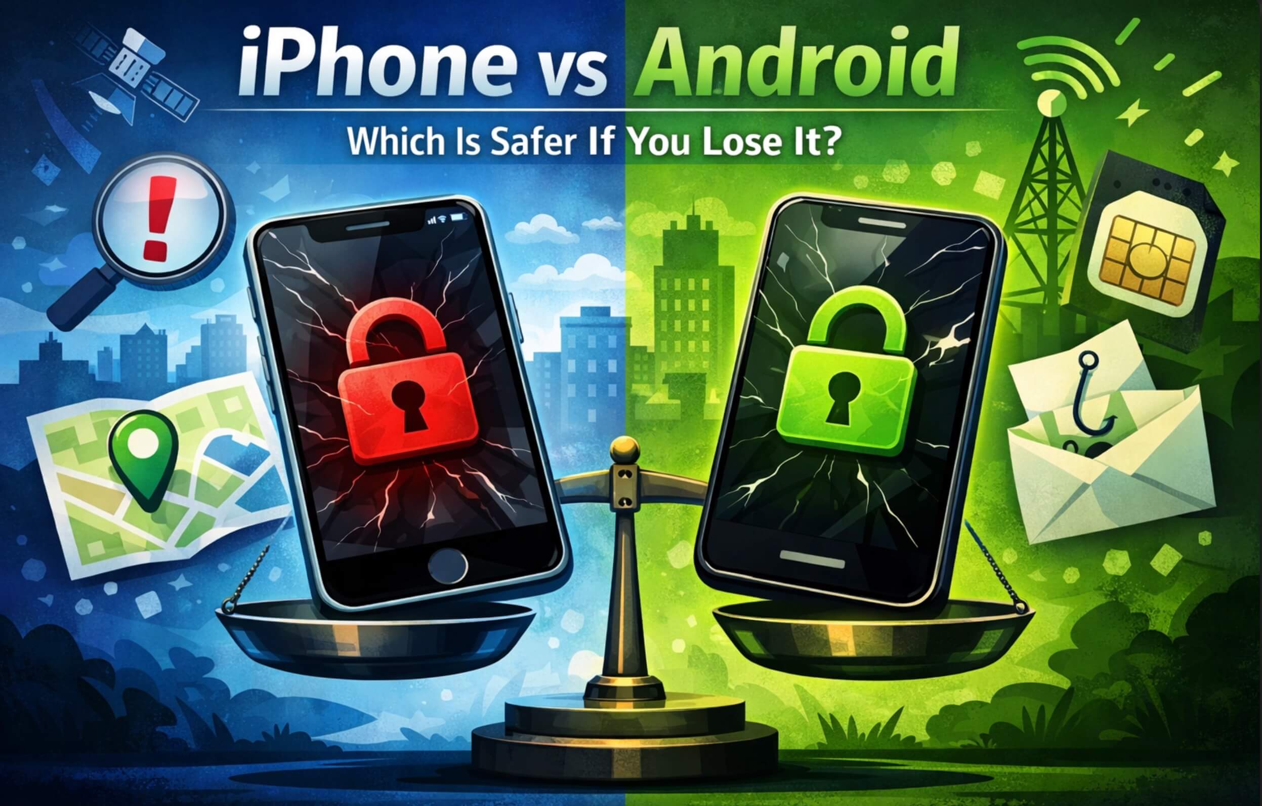 iPhone vs Android which is safer if you lose it – security comparison scales 2026